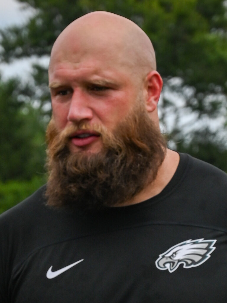 Lane Johnson at Eagles training camp in 2025