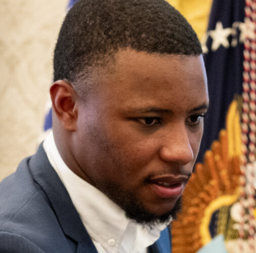 Saquon Barkley at the Eagles White House visit in April 2025