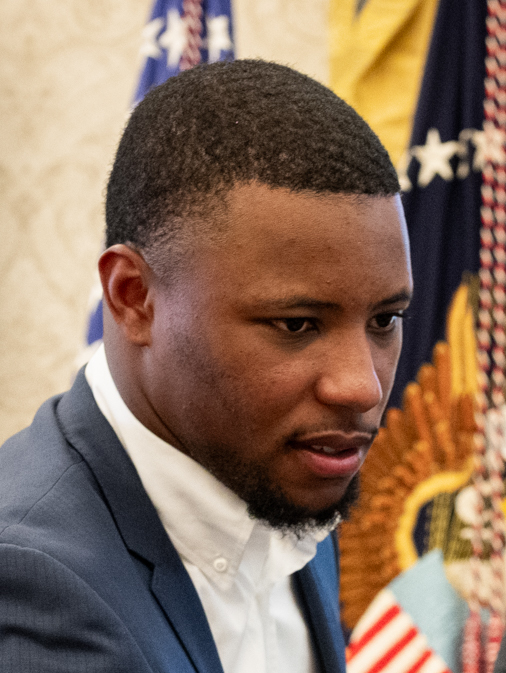 Saquon Barkley at the Eagles White House visit in April 2025