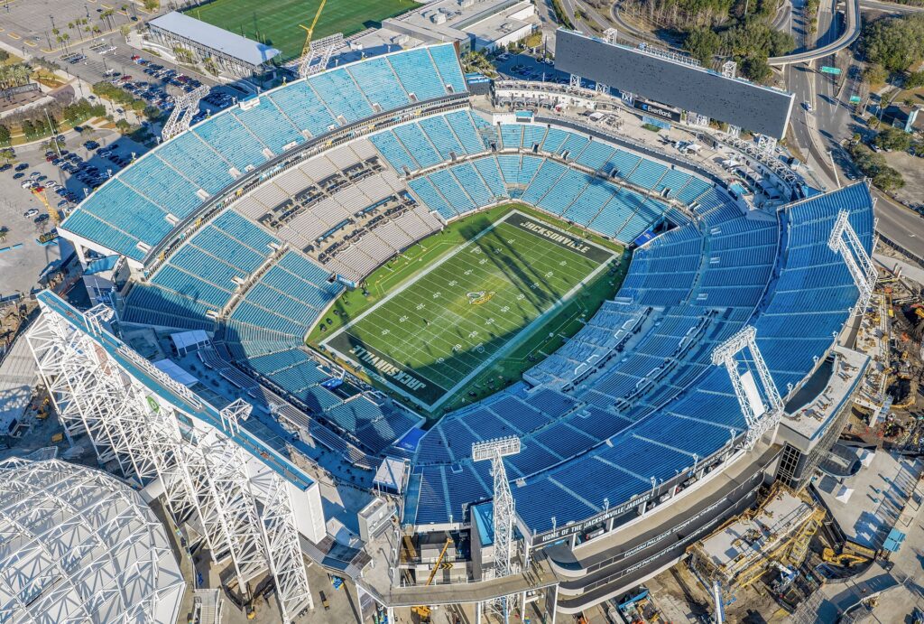 Aerial view of EverBank Stadium in Jacksonville