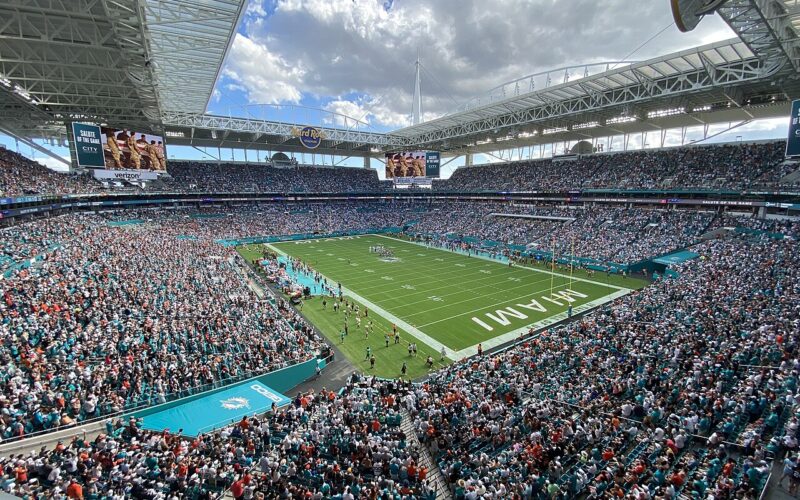 Hard Rock Stadium interior, home of the Miami Dolphins