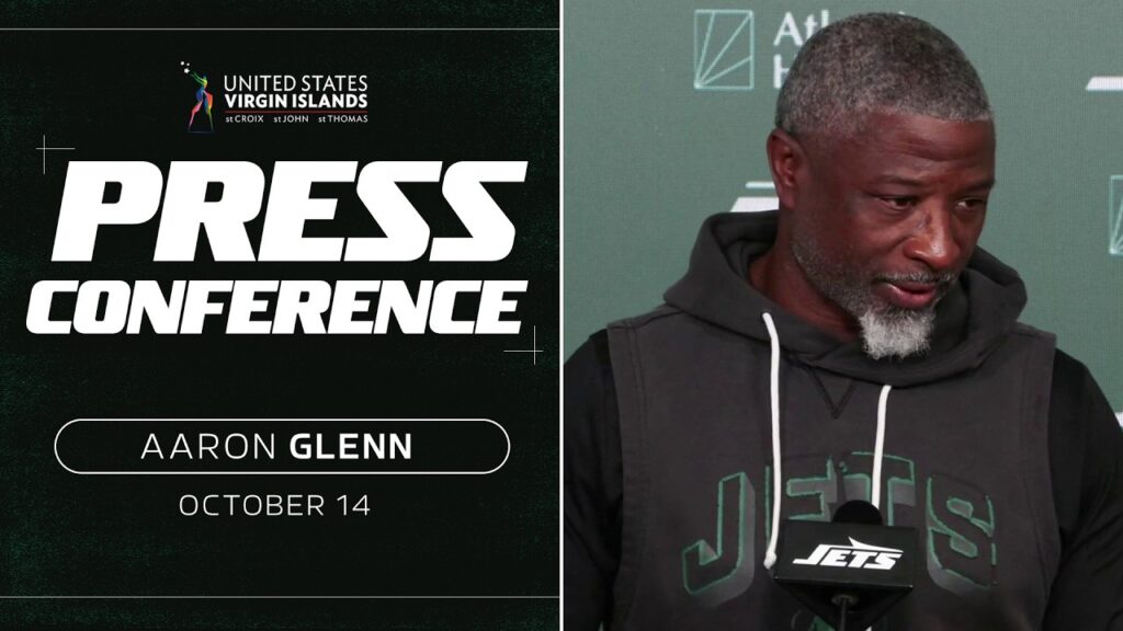 New York Jets head coach Aaron Glenn at his Week 6 press conference