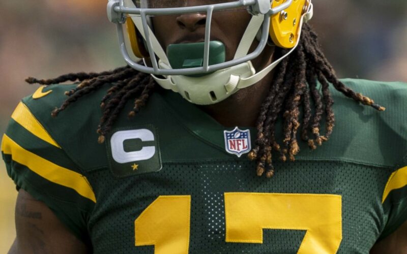 Davante Adams with the Green Bay Packers in 2021