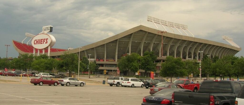 Exterior of Arrowhead Stadium, home of the Kansas City Chiefs