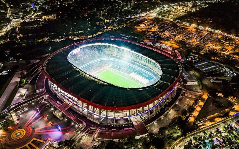 Aerial view of Estadio Banorte (Azteca) in Mexico City after 2026 renovation
