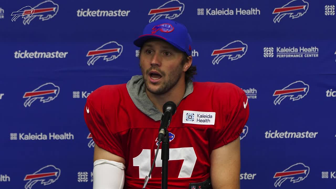 Josh Allen at a press conference