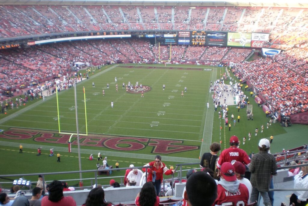 Candlestick Park in San Francisco during a Rams at 49ers game