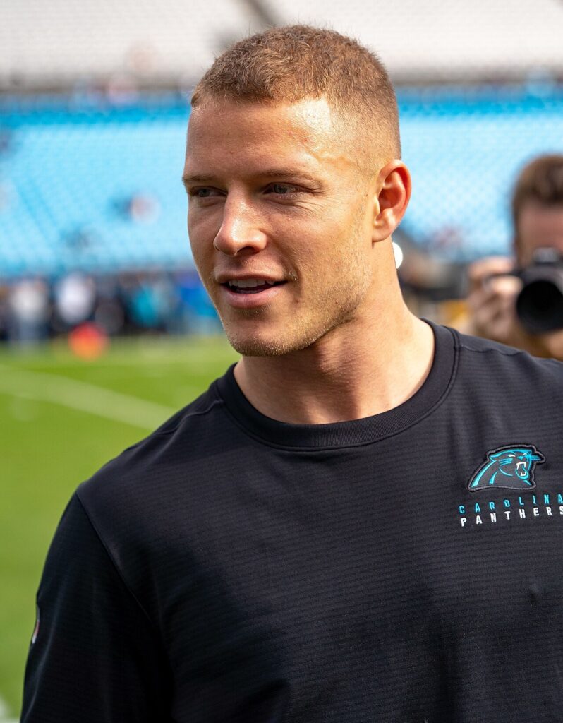 Christian McCaffrey in a Carolina Panthers uniform, 2019