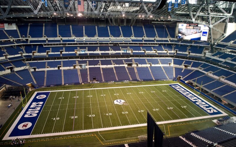 Interior view of Lucas Oil Stadium in Indianapolis, home of the Colts