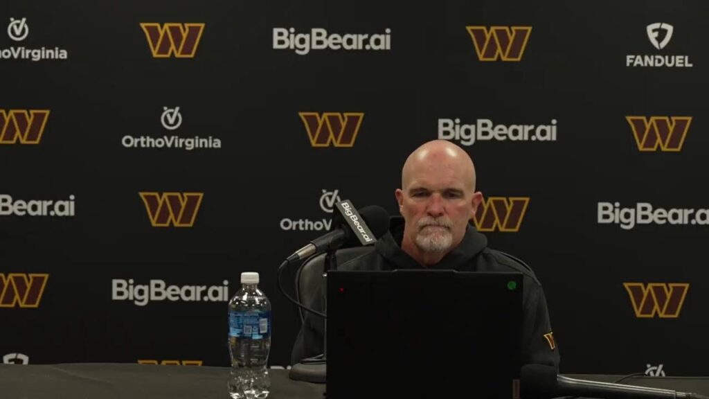 Commanders head coach Dan Quinn at his press conference on October 20, 2026