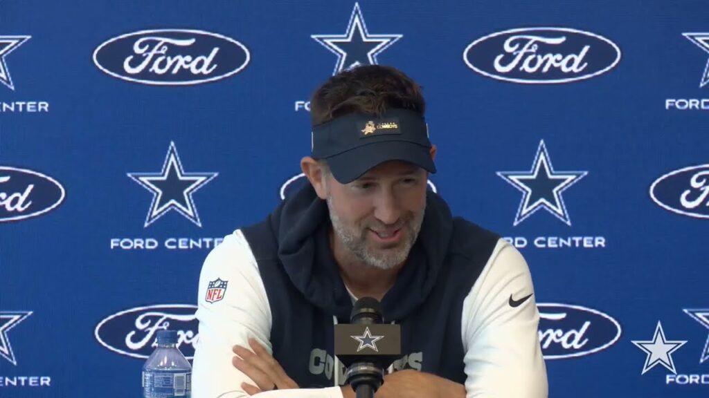Brian Schottenheimer at a Dallas Cowboys press conference, October 22, 2026