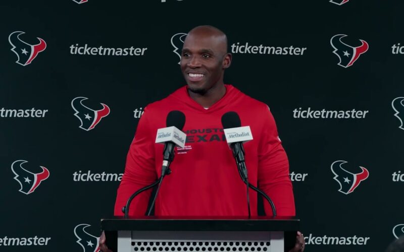 DeMeco Ryans at a Houston Texans press conference