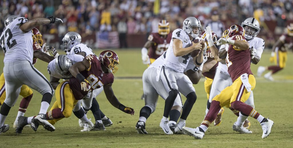 Derek Carr in a 2017 archive photograph.