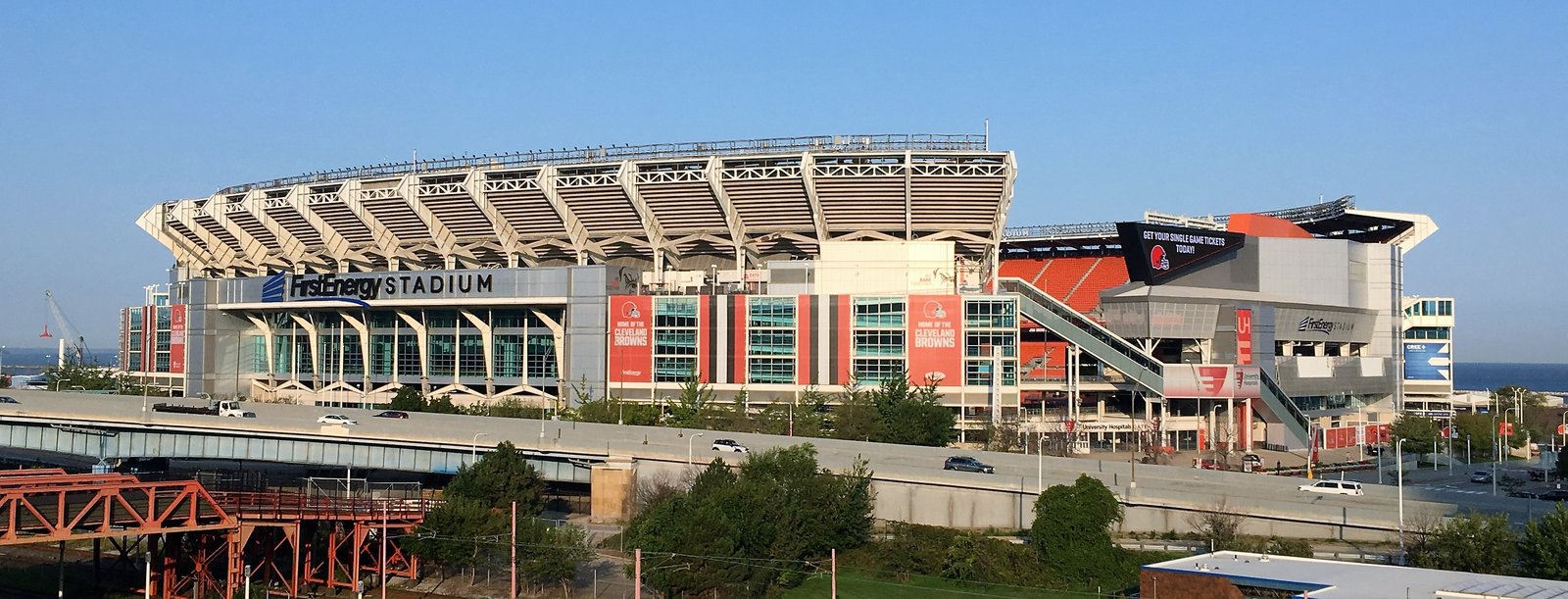 The Browns' stadium in Cleveland
