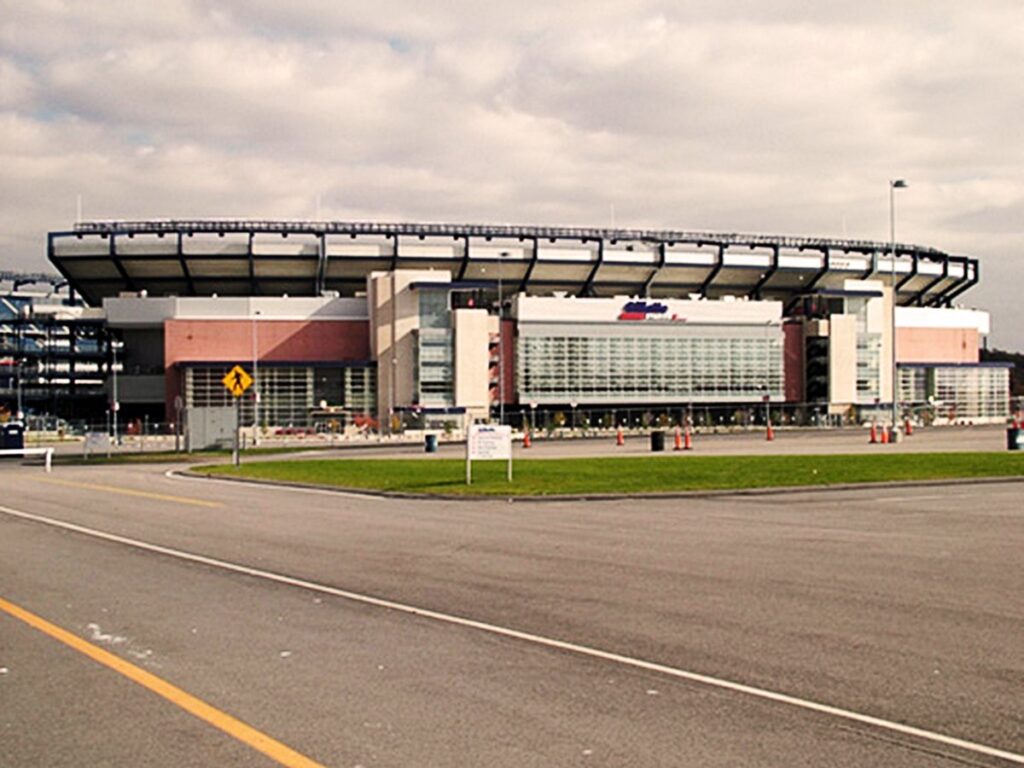 Exterior of Gillette Stadium, home of the New England Patriots