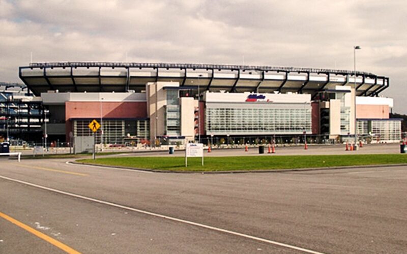 Exterior of Gillette Stadium, home of the New England Patriots