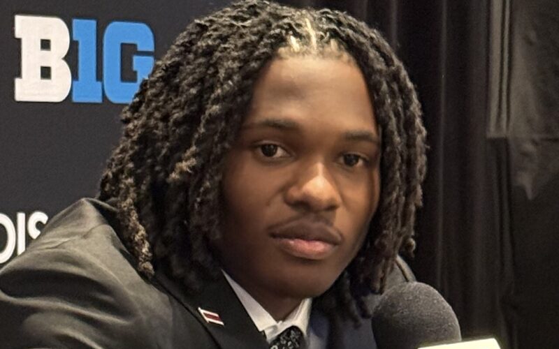 Ohio State wide receiver Jeremiah Smith at Big Ten Football Media Days in Chicago.
