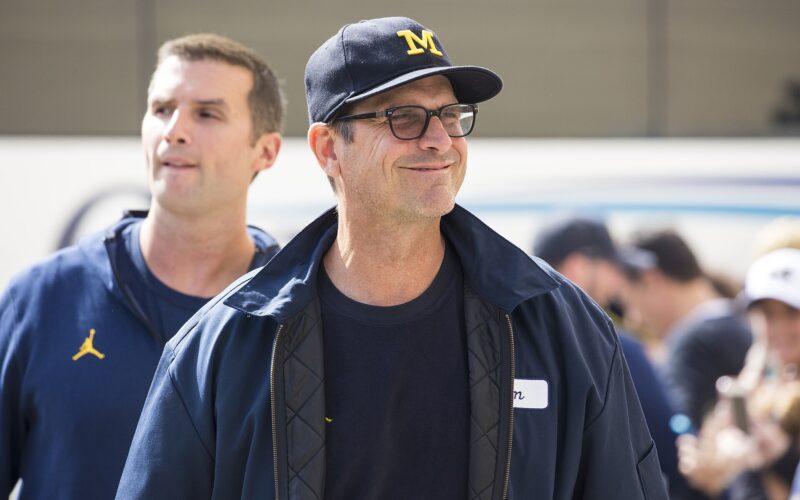 Jim Harbaugh in a 2018 archive photograph.