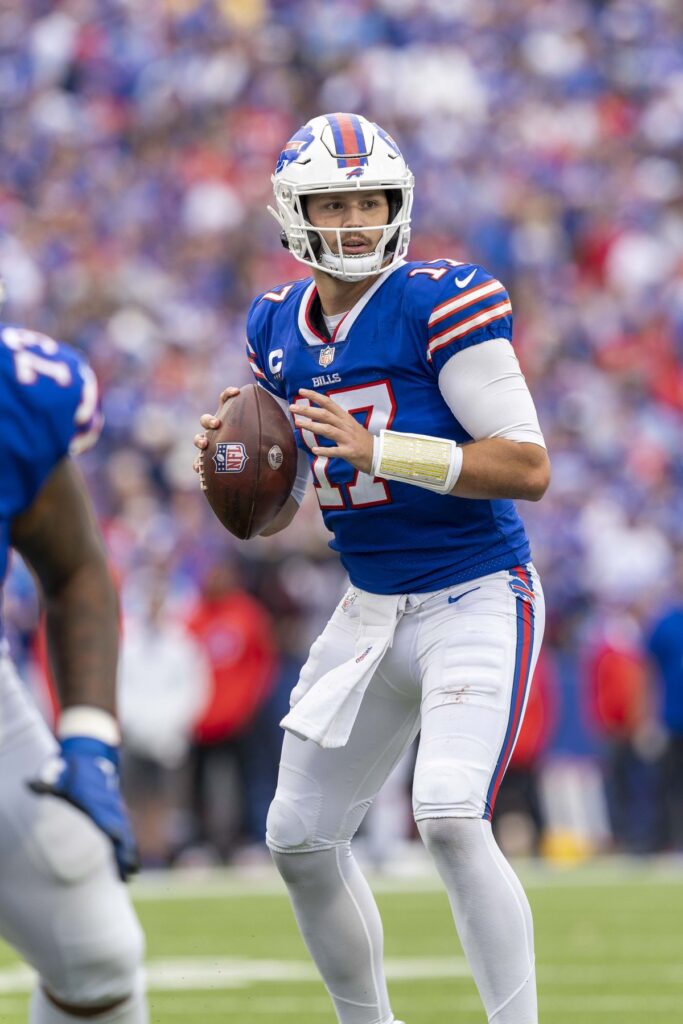 Josh Allen with the Buffalo Bills in September 2021