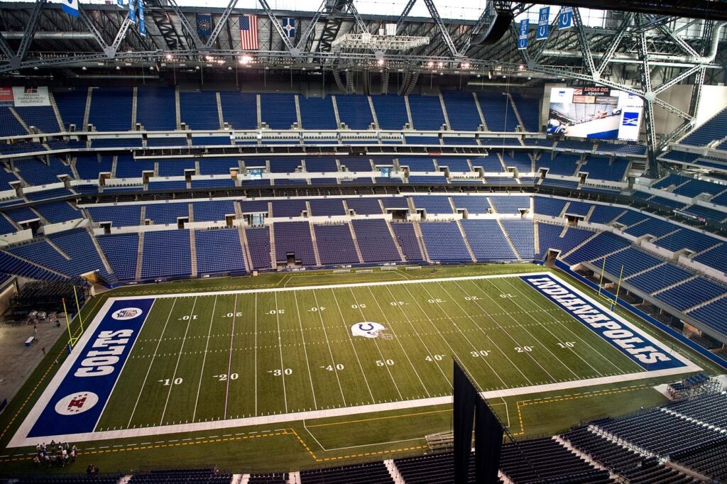 Interior view of Lucas Oil Stadium in Indianapolis, home of the NFL Scouting Combine