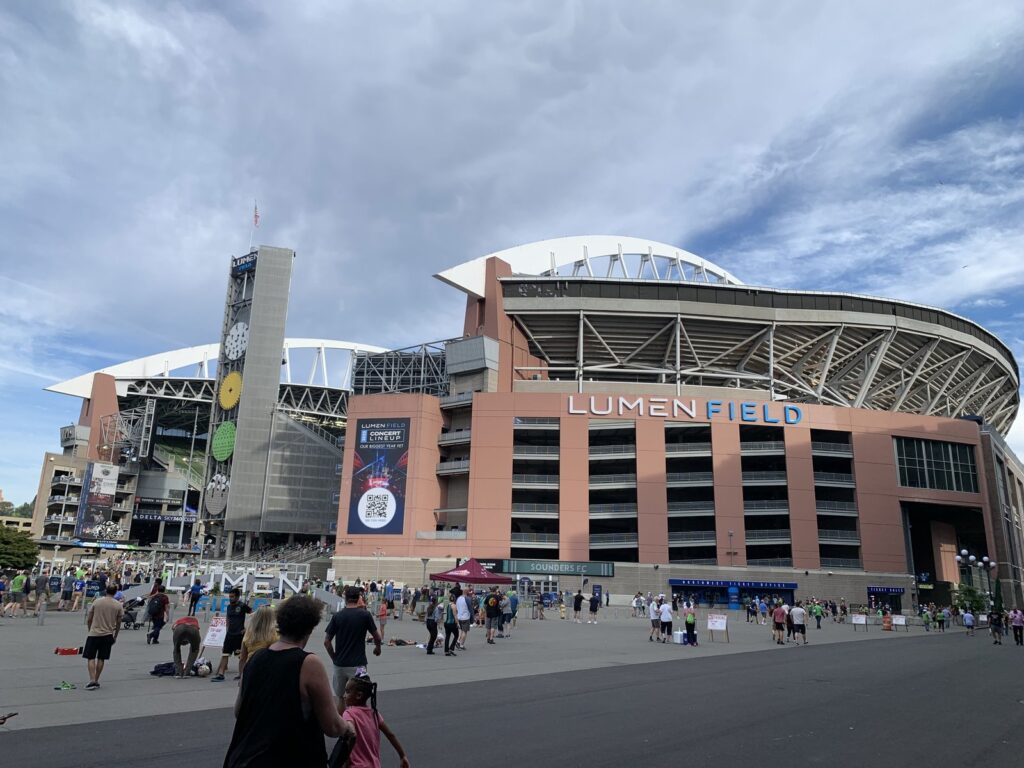 Exterior of Lumen Field in Seattle, home of the Seahawks