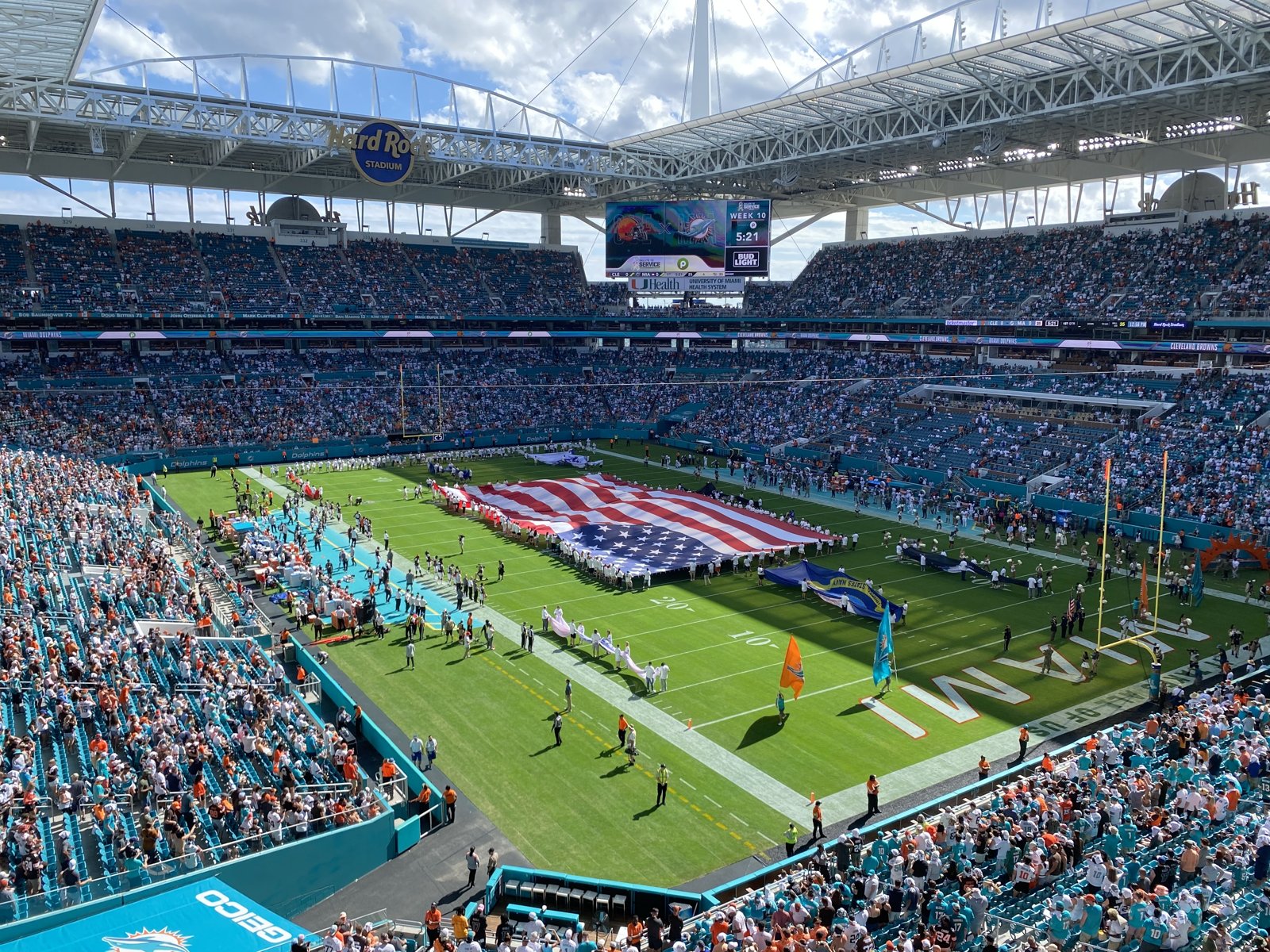 Hard Rock Stadium before a Dolphins game