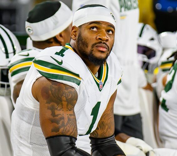 Micah Parsons in a Green Bay Packers uniform in 2025