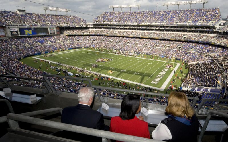 Defense Secretary Robert Gates and Secretary of State Condoleezza Rice at M&T Bank Stadium