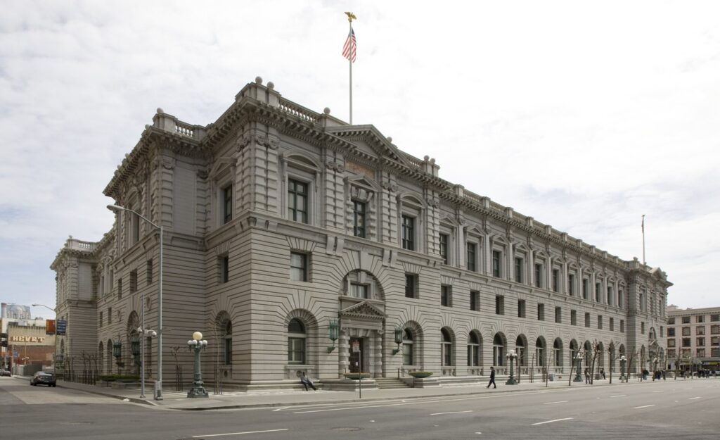 The James R. Browning U.S. Court of Appeals Building, home of the Ninth Circuit, on Mission Street in San Francisco