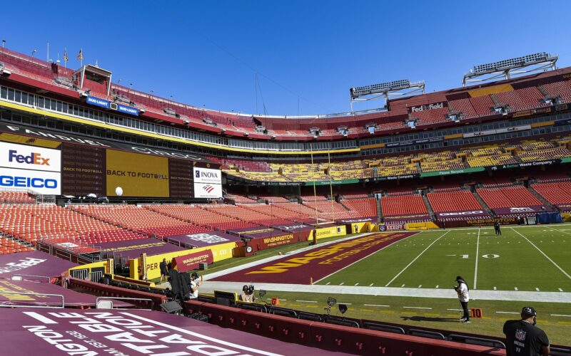 Inside the Washington Commanders stadium in Landover, Maryland, now called Northwest Stadium.
