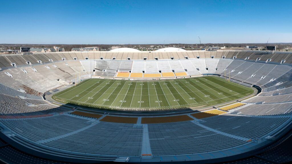 Notre Dame Stadium, home of Fighting Irish football.