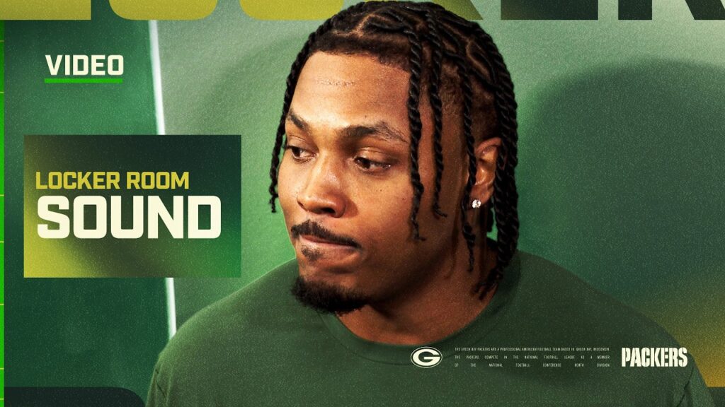 Josh Jacobs speaks to reporters at Lambeau Field, October 21, 2026