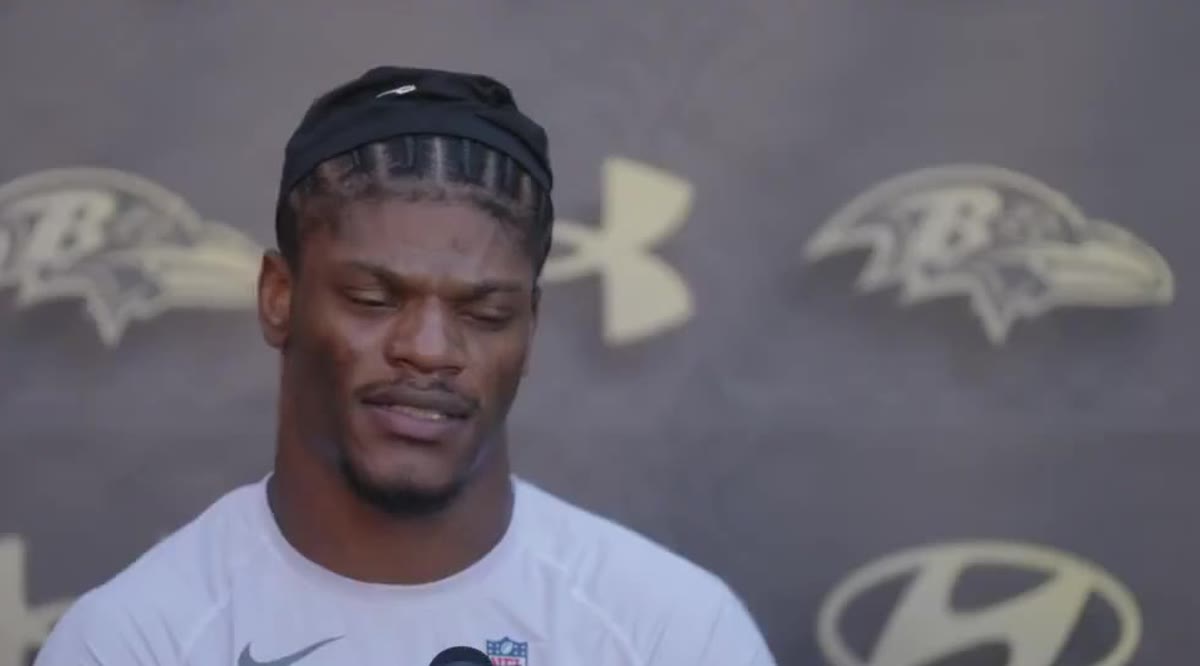 Lamar Jackson after practice