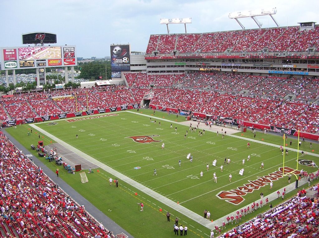 Raymond James Stadium in Tampa, Florida, home of the Buccaneers.