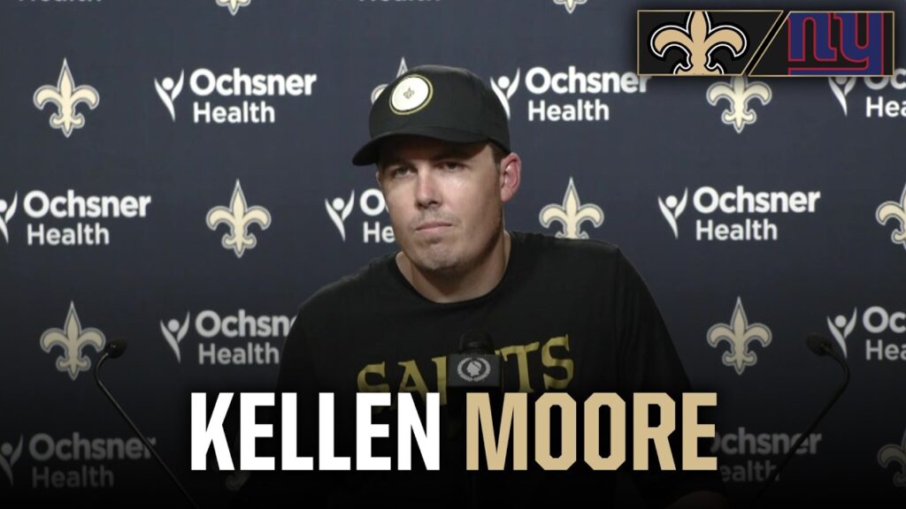 Kellen Moore Saints press conference October 2026