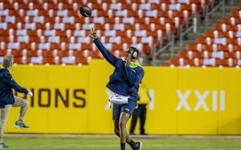 Geno Smith with the Seattle Seahawks against Washington in November 2021