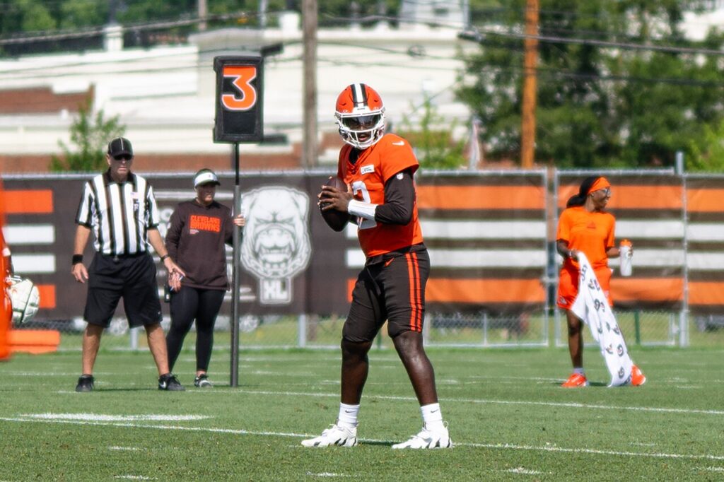 Shedeur Sanders at Cleveland Browns training camp in 2025