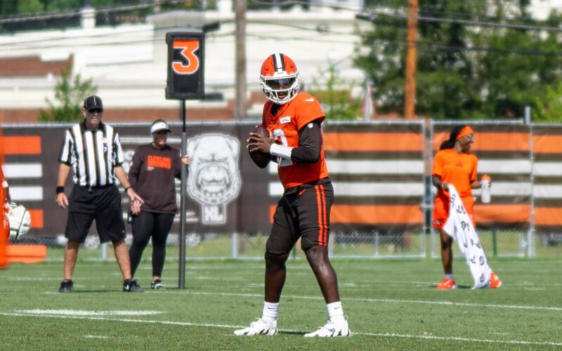 Shedeur Sanders at Cleveland Browns training camp in 2025
