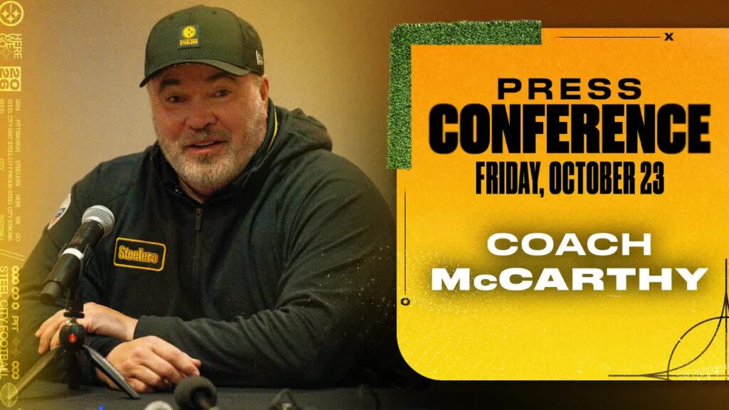 Pittsburgh Steelers head coach Mike McCarthy at his press conference in Paris, October 23, 2026