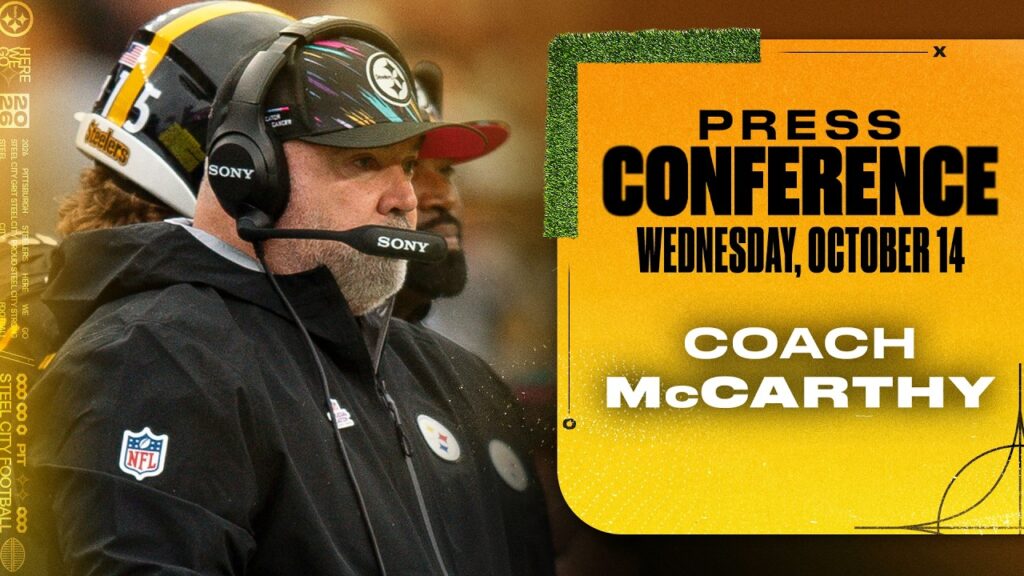 Mike McCarthy press conference graphic, Wednesday, October 14, 2026