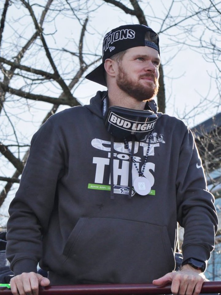 Sam Darnold at the Seahawks' Super Bowl LX parade
