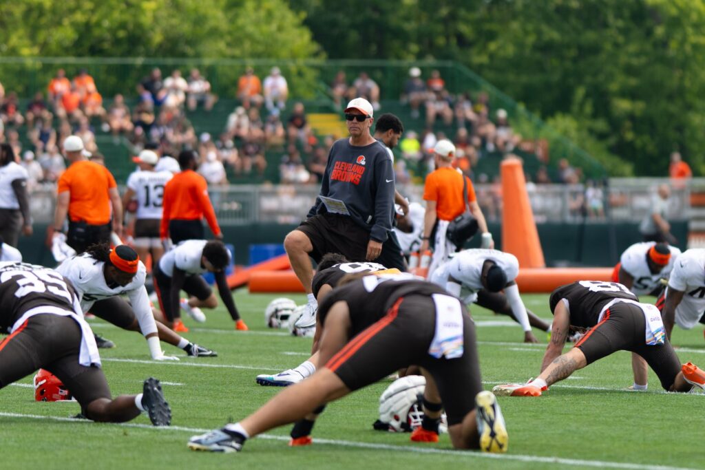 Todd Monken at Cleveland Browns training camp in August 2026
