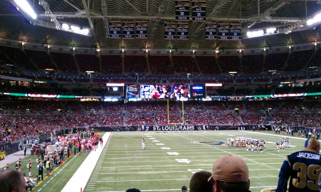 Interior of the Edward Jones Dome in St. Louis, formerly the Trans World Dome
