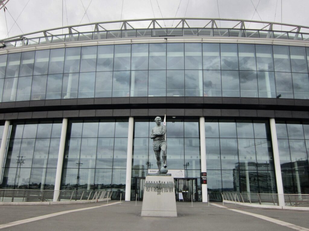 Exterior view of Wembley Stadium in London, host of Texans–Jaguars in Week 6